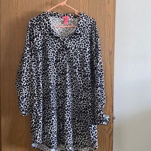SIZE XL (16-18) WHITE LEOPARD SLEEPWEAR
